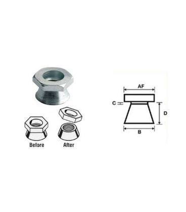 M12 Shear Nut A4 stainless steel (Permacone - snapoff - Security - Tamper Proof) 