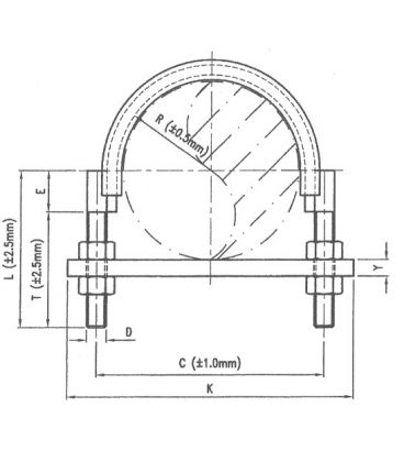 U-Strap galvanised steel 70 mm Inside Diameter