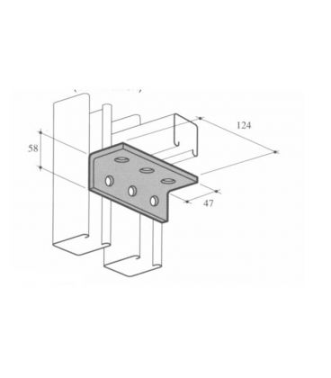 M10 6 Hole Angle Plate (1060) for Channels T304 Stainless Steel (As Unistrut / Oglaend) 