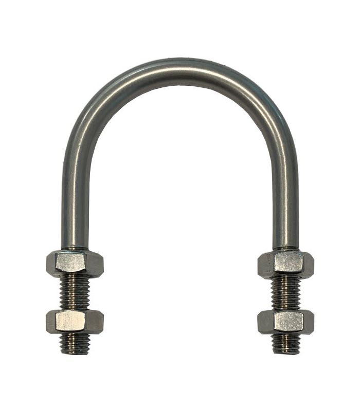 Pack of 2） 42mm L-A U-Bolts 1.65 Inner Width 304 Stainless Steel M6 with Nuts Frame Straps 