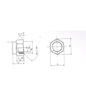 M12 Nylon insert lock nut Nyloc type Galvanised Steel DIN985 