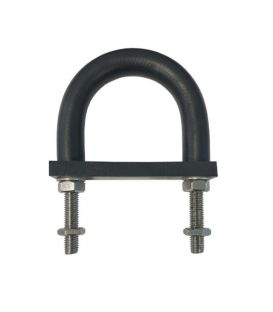 Insulating Rubber Lined U-bolt and Backing pad 175 mm ID (suit 150 mm NB pipe)-Galvanised 