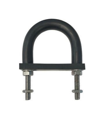 Insulating Rubber Lined U-bolt and Backing pad 145 mm ID (suit 125 mm NB pipe)-Galvanised