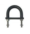 Insulating Rubber Lined U-bolt and Backing pad 107 mm ID (suit 90 mm NB pipe) - Galvanised