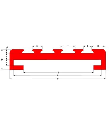 Flame Retardant Anti-Vibration Rubber Lining - clip strip - to suit Flat Bar