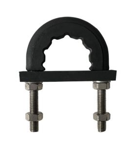 Anti-Vibration Rubber Lined U-bolt & Backing pad For Standard Schedule Pipe Sizes - T316 Grade Stainless & Galvanised Steel