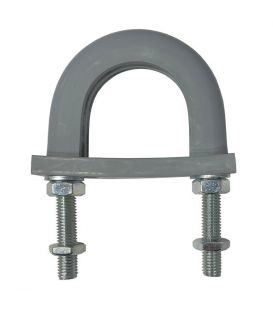 Light Duty High Temperature Flame Retardant Anti-Vibration Rubber Lined U-bolt For BS3974 Pipe