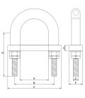 Light Duty High Temperature Flame Retardant Anti-Vibration Rubber Lined U-bolt For BS3974 Pipe