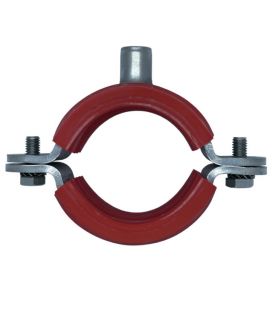 Munsen Type Bossed Pipe Clips - T304 Stainless Steel - With Fire Retardant Rubber Lining
