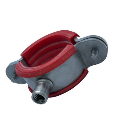 Munsen Type Bossed Pipe Clips - T304 Stainless Steel - With Fire Retardant Rubber Lining