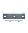 Three Hole Flat Plate - T304 Stainless Steel - 12 mm holes, 40*5*163mm plate
