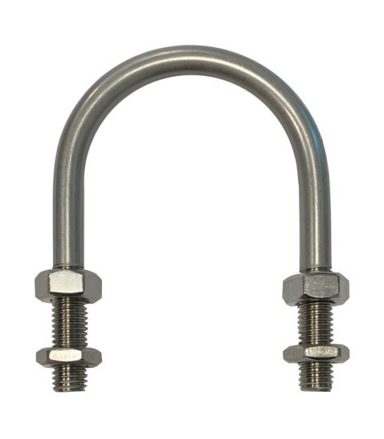 Light pattern Grip / Anchor U-bolt for Iron & Steel Schedule (NB) Pipe - Zinc Plated, Galvanised, T304 & T316 Stainless Steel
