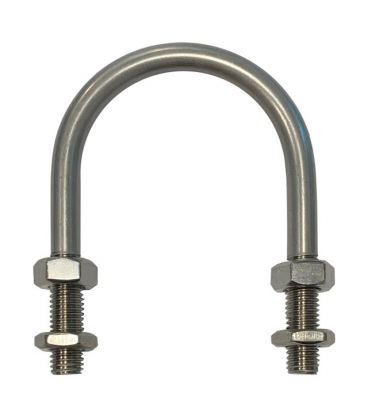Extended Leg Non Grip / Guide U-bolt for British Standard 3974 Pipe - Zinc Plated, Galvanised, T304 & T316 Stainless Steel