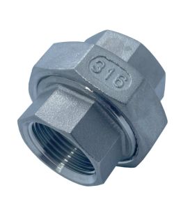 Conical Union BSP Female - Female A4 (T316) marine Grade Stainless Steel