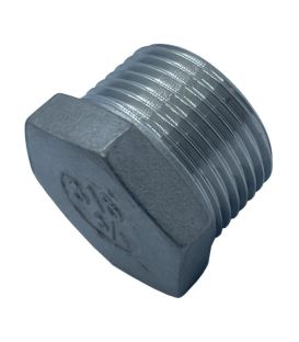 BSP Hexagon Plug - A4 (T316) Marine Grade Stainless Steel - Taper Threads (BSPT / R Thread)