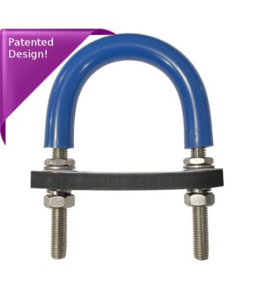 Low Friction Insulated U-Bolt and Backing Pad For Standard Schedule Pipe - Patented Design