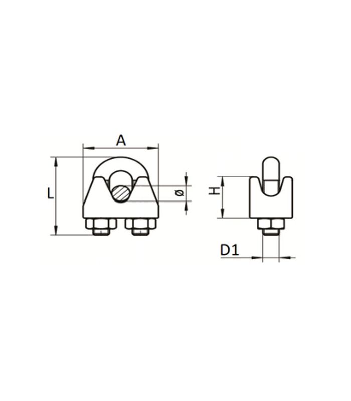DIN 741 Wire Clamp Drawing