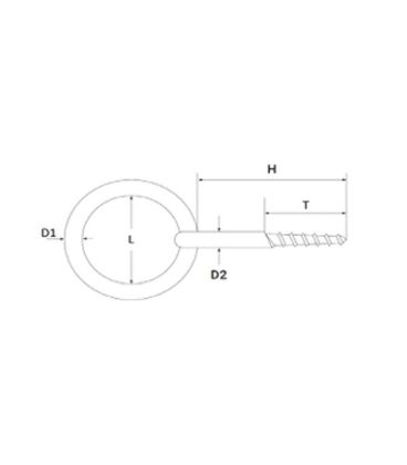 Eyescrew / Wood Screw With Ring T316 (A4) Stainless Steel