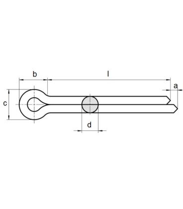 Cotter / Split Pin A2 / T304 Stainless Steel UNI EN ISO 1234:2000 (Equivalent UNI 1336 & DIN 94)