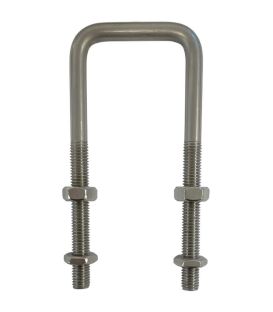 Square Bolt (C Bolt) M12 x 137 mm Thread, 102 x 238 mm Internal Dimensions - T316 Stainless Steel (A4)