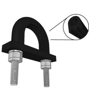 Anti-Vibration Rubber Lined U-bolt For Cu/Ni Pipes BS2871