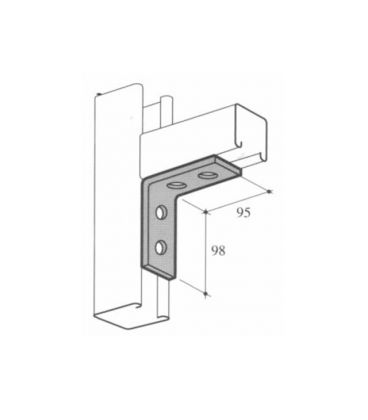 M10 4 Hole Angle Plate (1070) for Channels T316 Stainless Steel (As Unistrut / Oglaend) 