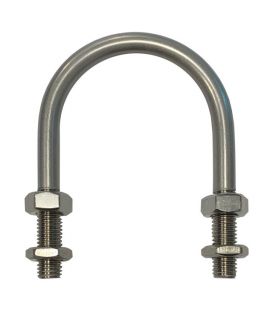 U-Bolt M10 x 69 mm Thread, 59 mm Inside Diam, 100 mm Inside Height Stainless Steel 