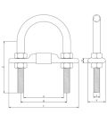 U-bolt With Convex Base to Minimise Crevice Corrosion For Steel Pipe Conforming to BS 3974 Part 1 1974 Table 10