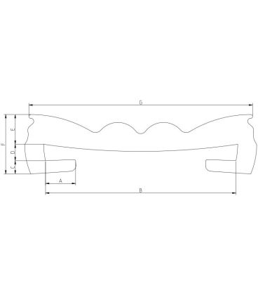 Flame Retardant Anti-Vibration Rubber Lining - clip strip - to suit Flat Bar