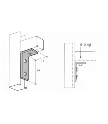 M10 3 Hole Angle Plate (1346) for Channels T304 Stainless Steel (As Unistrut / Oglaend) 