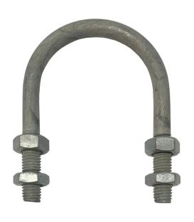 U-Bolt M12 x 40mm Thread, 104mm Inside Diam, 142mm Inside Height - Galvanised