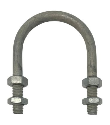 U-Bolt M12 x 40mm Thread, 104mm Inside Diam, 142mm Inside Height - Galvanised