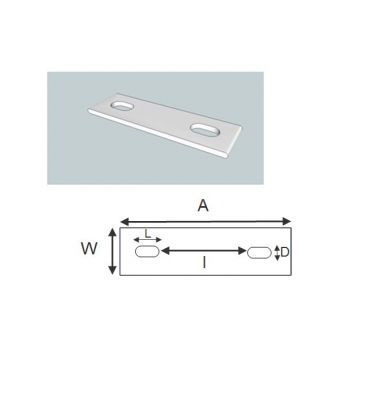 Slotted backing plate for M12 U-bolt (45 - 75 mm ID) Zinc Plated Steel